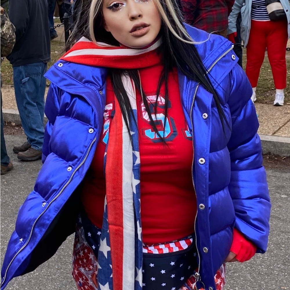 Club exx metallic Vibrant Blue Puffer Jacket
